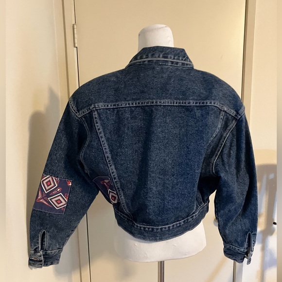 Vintage 80s Patchwork Denim Guess Jeans Jacket Size Small - Picture 6 of 16